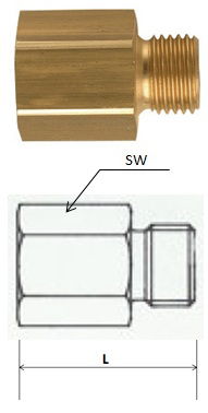 Rectus (RL21/17) G 1/2a x G 3/8i csatlakozású szűkítő karmantyú, hosszú termék fő termékképe