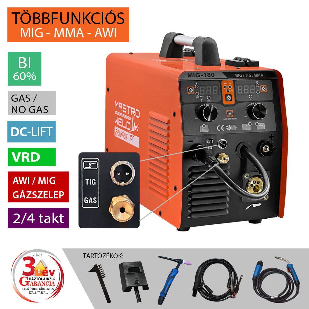 MIG-180 Li-X Evolution többfunkciós inverter termék fő termékképe