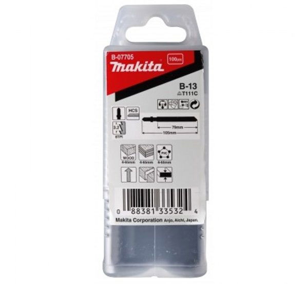 Makita 100db HCS B-13 szúrófűrészlap fához, általános TPI:8, L:105mm termék fő termékképe