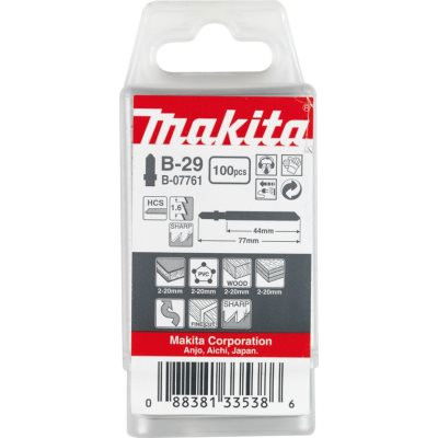 Makita 100db HCS B-29 szúrófűrészlap fához, befejező TPI:16, L:76mm termék fő termékképe