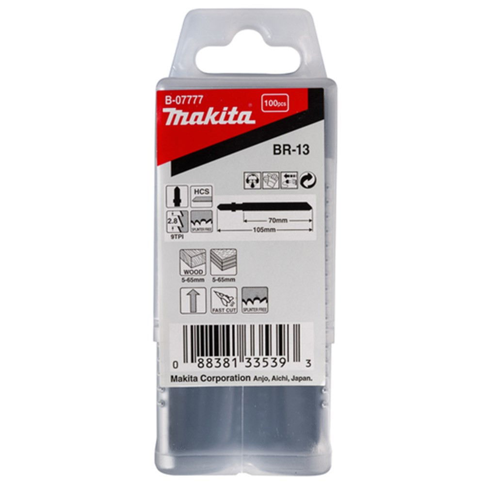 Makita 100db HCS BR-13 szúrófűrészlap fához, befejező TPI:9, L:105mm termék fő termékképe