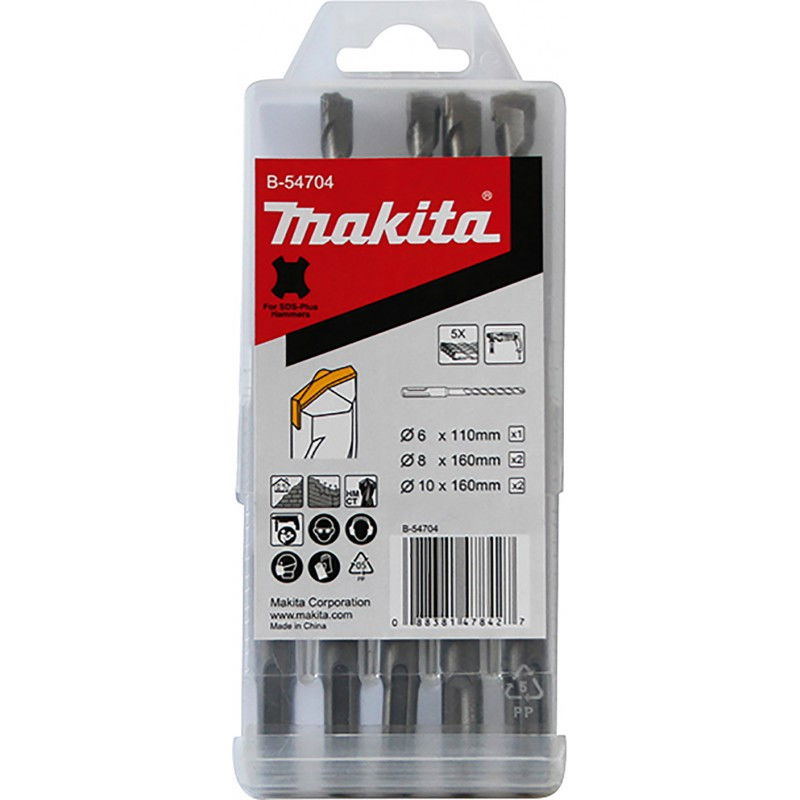 Makita SDS-Plus V-Plus fúrókészlet (6x110mm, 8,8,10,10x160mm) termék fő termékképe
