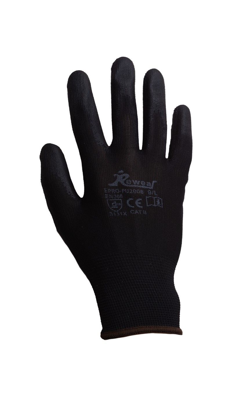 Mártott fekete szerelőkesztyű 10 pár/csomag termék fő termékképe