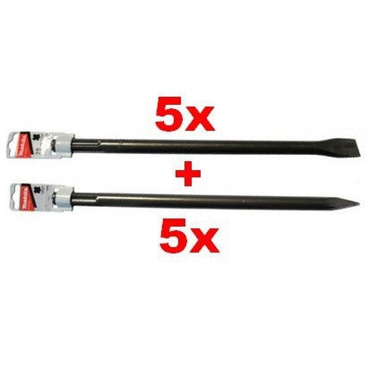 Makita SDS-Max vésőkészlet (5db hegyesvéső 400 mm; 5db laposvéső 400 mm) termék fő termékképe