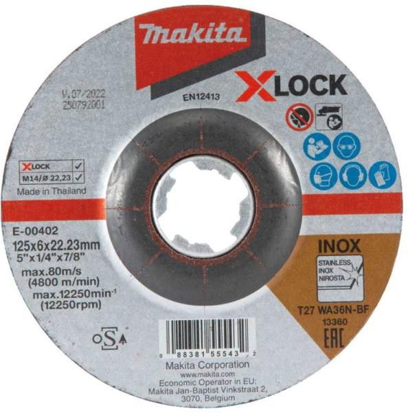 Makita X-Lock Acél csiszolótárcsa 125x6mm termék fő termékképe