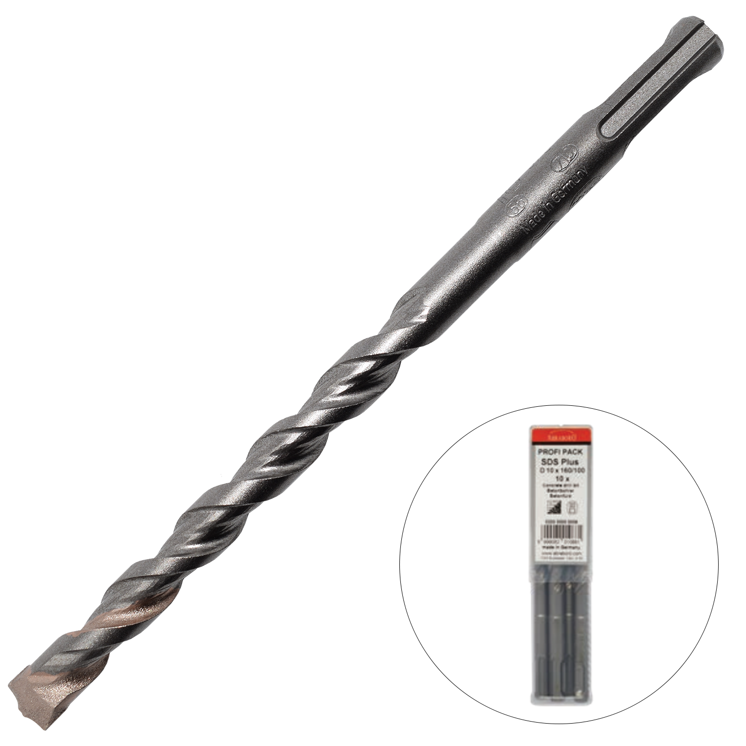 Abraboro 10 x 160 / 100 mm SDS-plus TWIXX betonfúró Profi Pack, 10 db/csomag termék fő termékképe