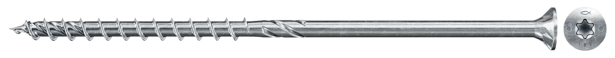 Fischer PowerFast FPF II CTP 10.0 x 260 BC 50 süllyesztett fejű, kékre horganyzott részmenetes szerkezetépítő csavar TX behajtással, 50 db/csomag termék fő termékképe